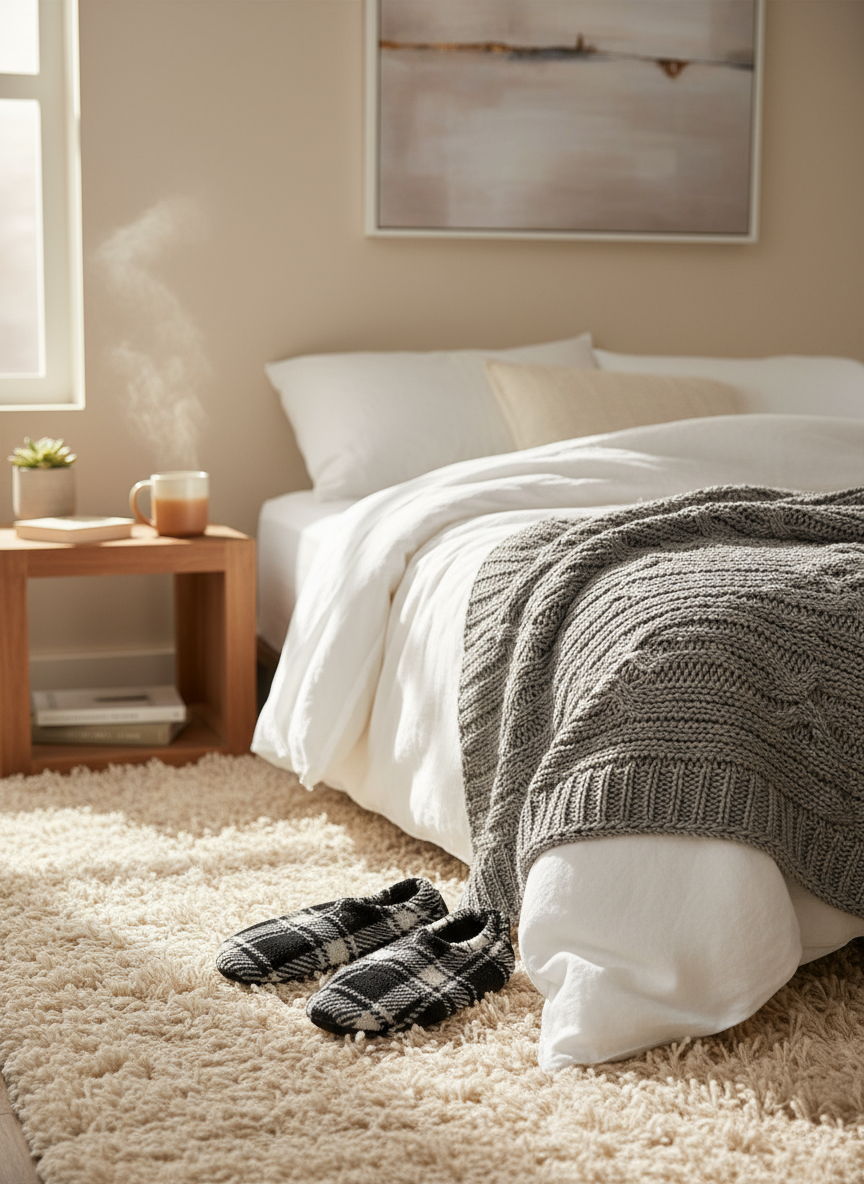 Flexy Slips Fleece Carreau Black/White