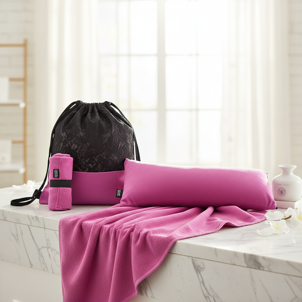 Microfiber Bundle Pillow, Towel & Lace Bag