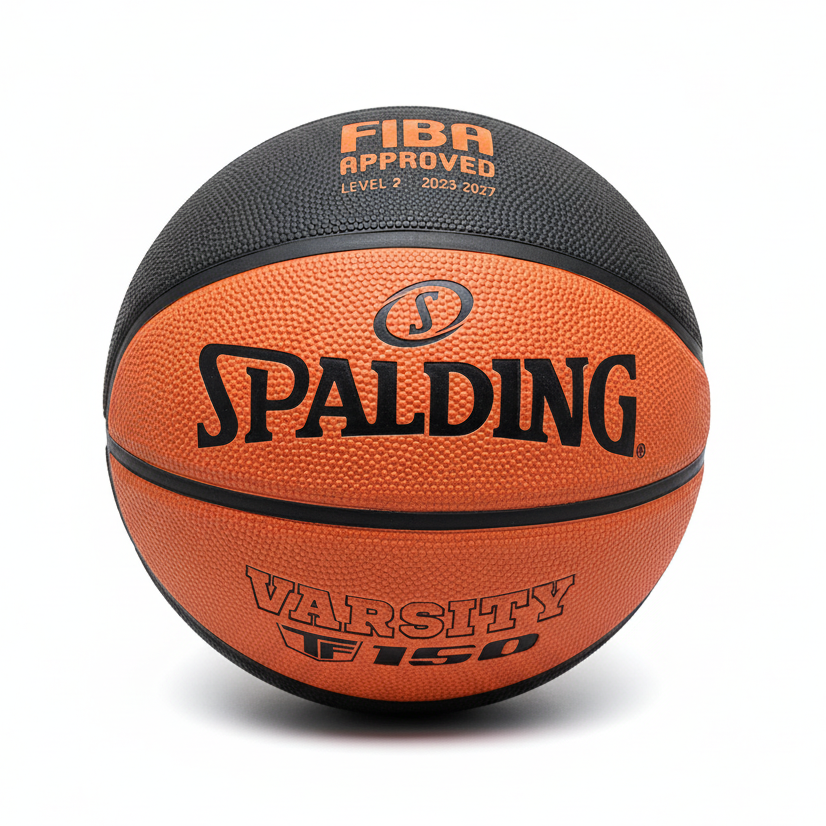Spalding FIBA basketball on white background