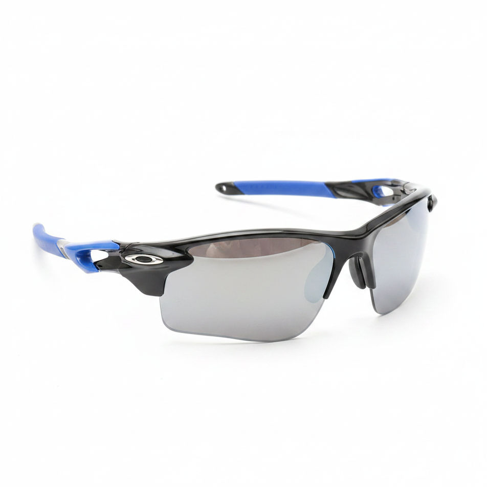 Sport sunglasses with silver mirror lenses