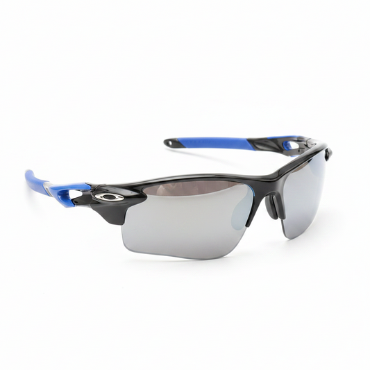 Sport sunglasses with silver mirror lenses