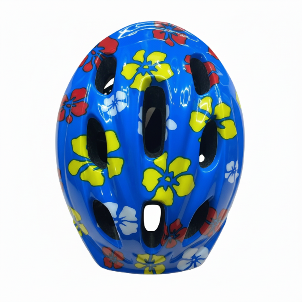 Square blue helmet with flowers product image