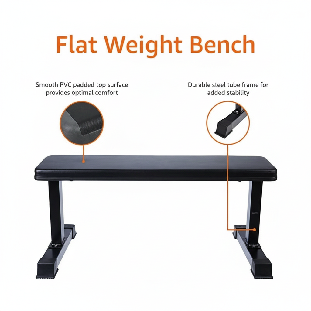 Square flat weight bench product image