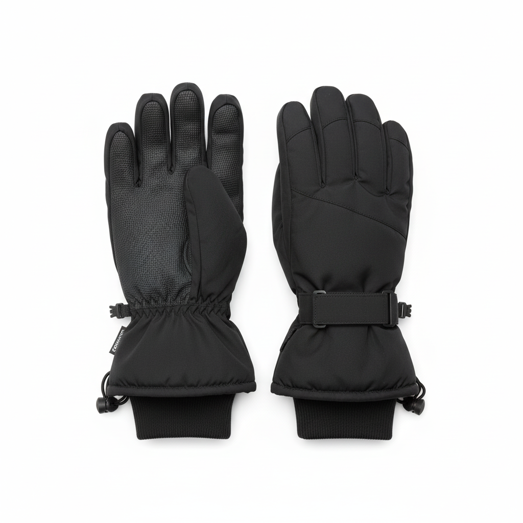 Square format black gloves