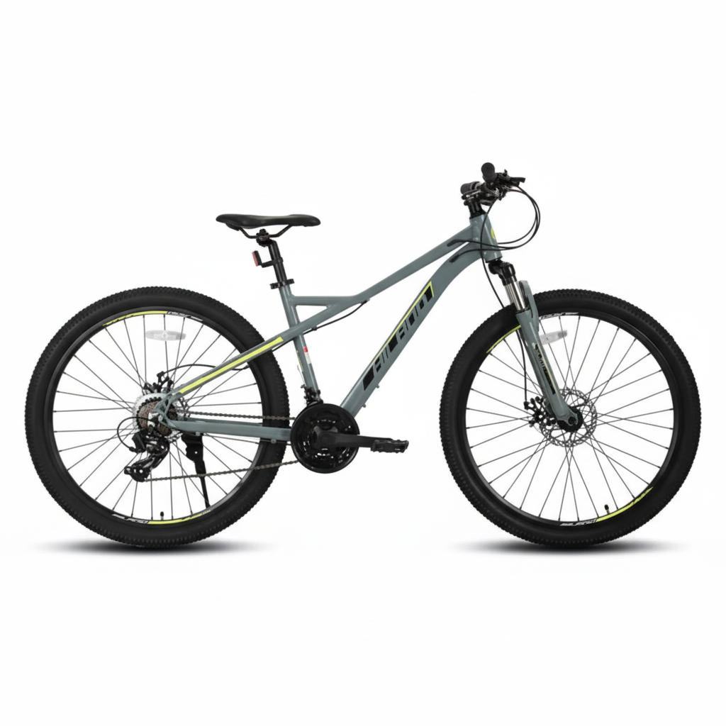 Square grey mountain bike