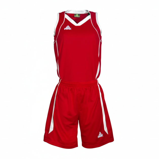 Square Peak Red White Basketball Uniform Product Image