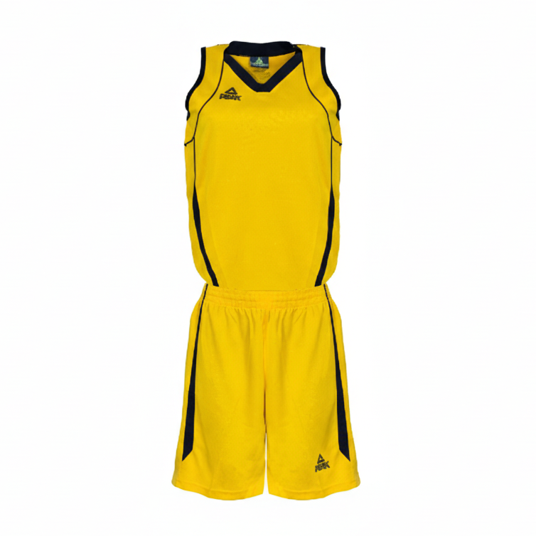 Square Peak Yellow Black Basketball Uniform Product Image