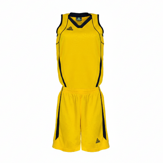 Square Peak Yellow Black Basketball Uniform Product Image