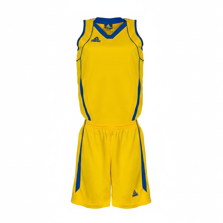 Square Peak Yellow Royal Blue Basketball Uniform Product Image