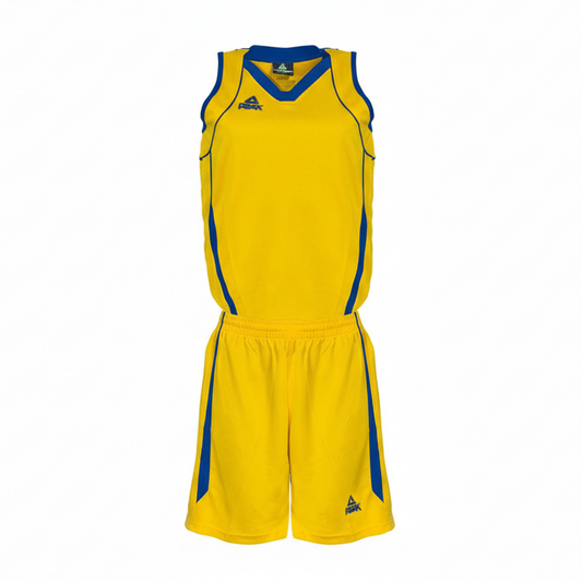Square Peak Yellow Royal Blue Basketball Uniform Product Image