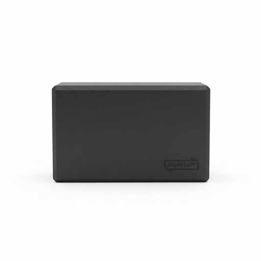 Square product image of black yoga blocks on white background