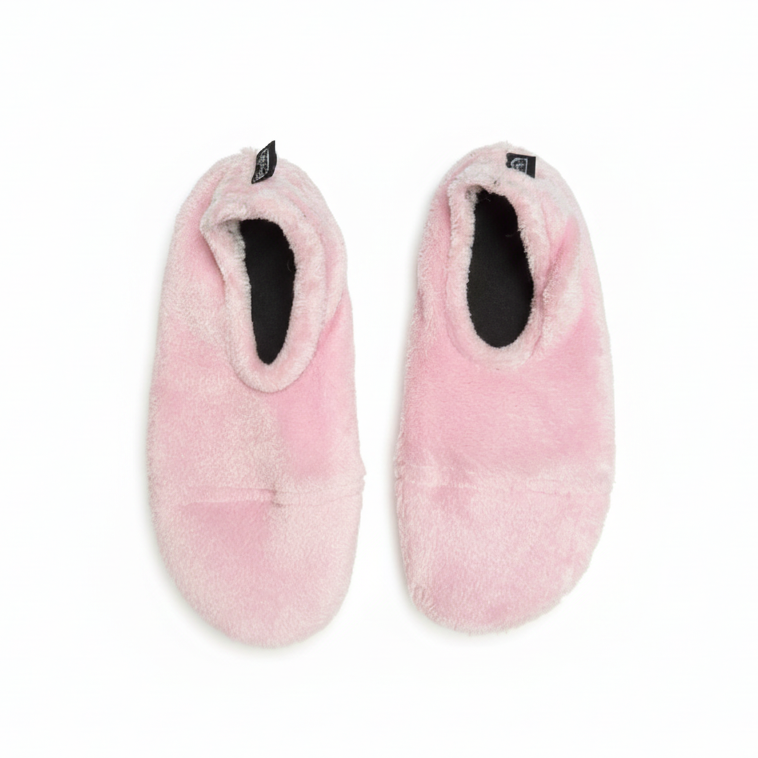 Square product image of pink furry slippers