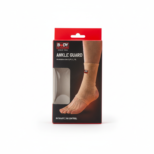 Square Shopify-ready ankle guard packaging photo