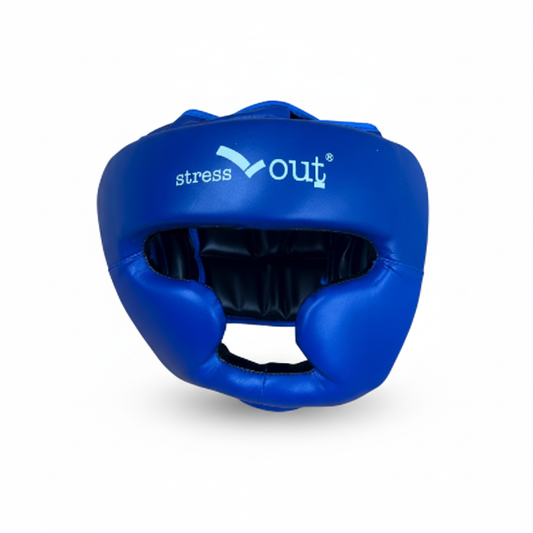 Square Shopify-ready blue boxing headgear photo