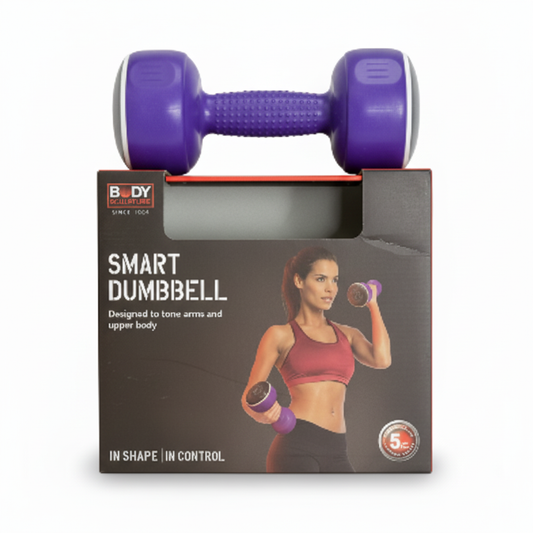 Square Shopify-ready purple 5kg dumbbell photo