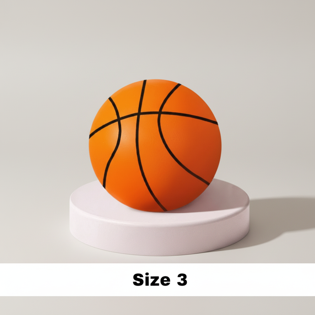 Square Silent Basketball Size 3 with Text Product Image