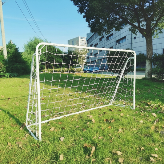 Square soccer goal with outdoor background