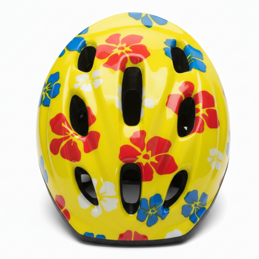 Square yellow helmet with flowers product image