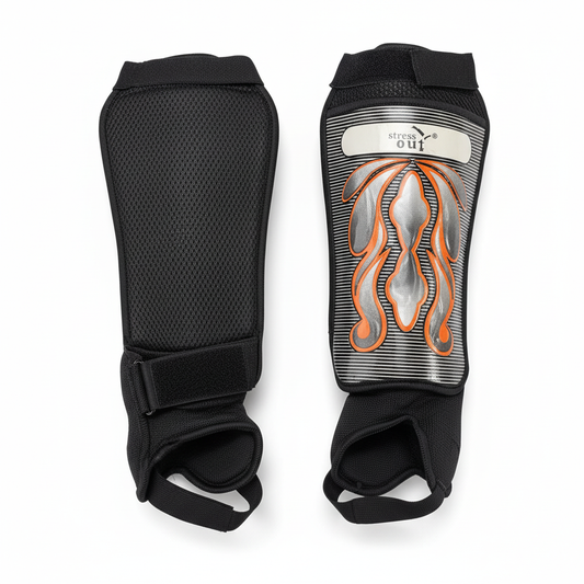 Stress Out Shin Guards White Background