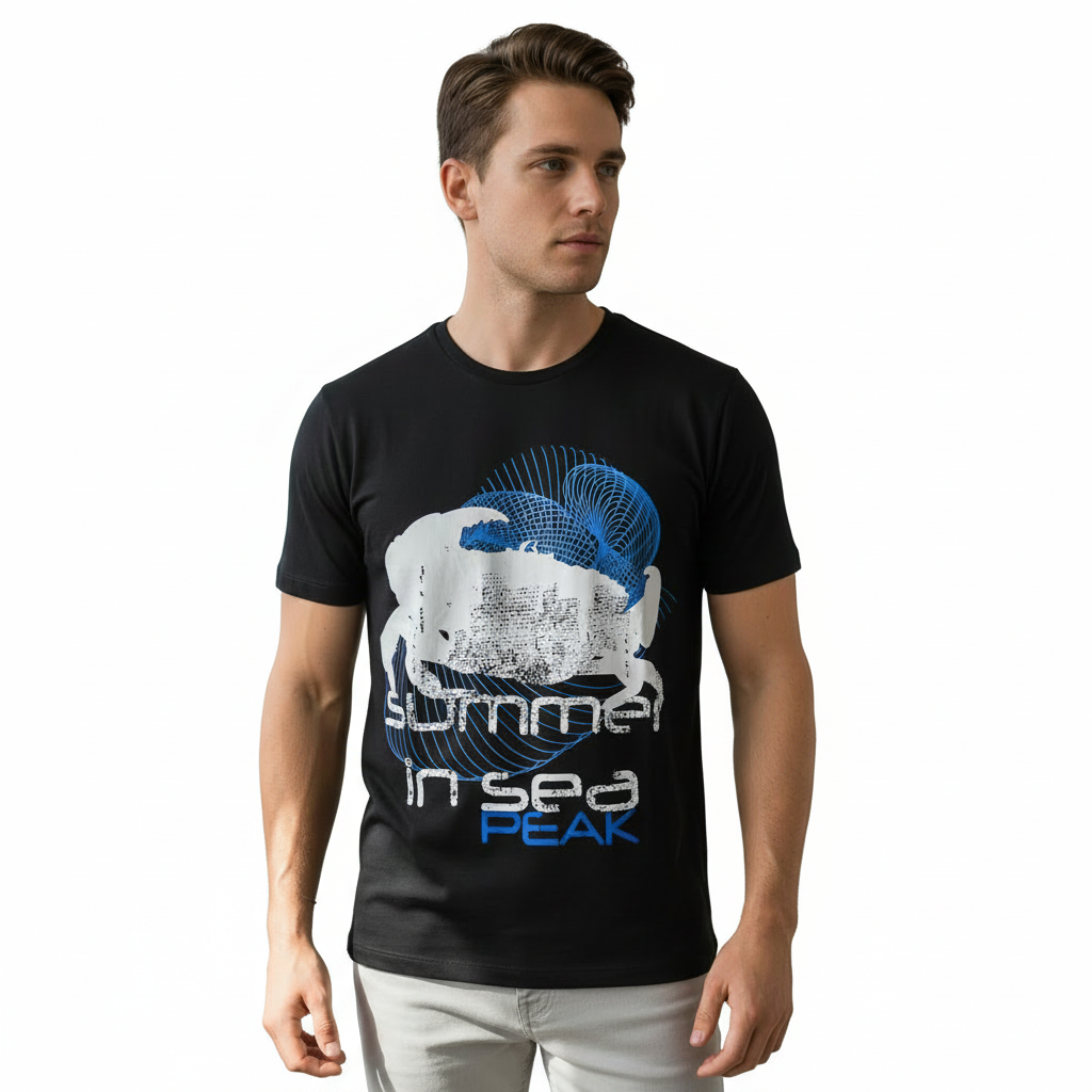 Studio White Background Summer in Sea Peak T-Shirt