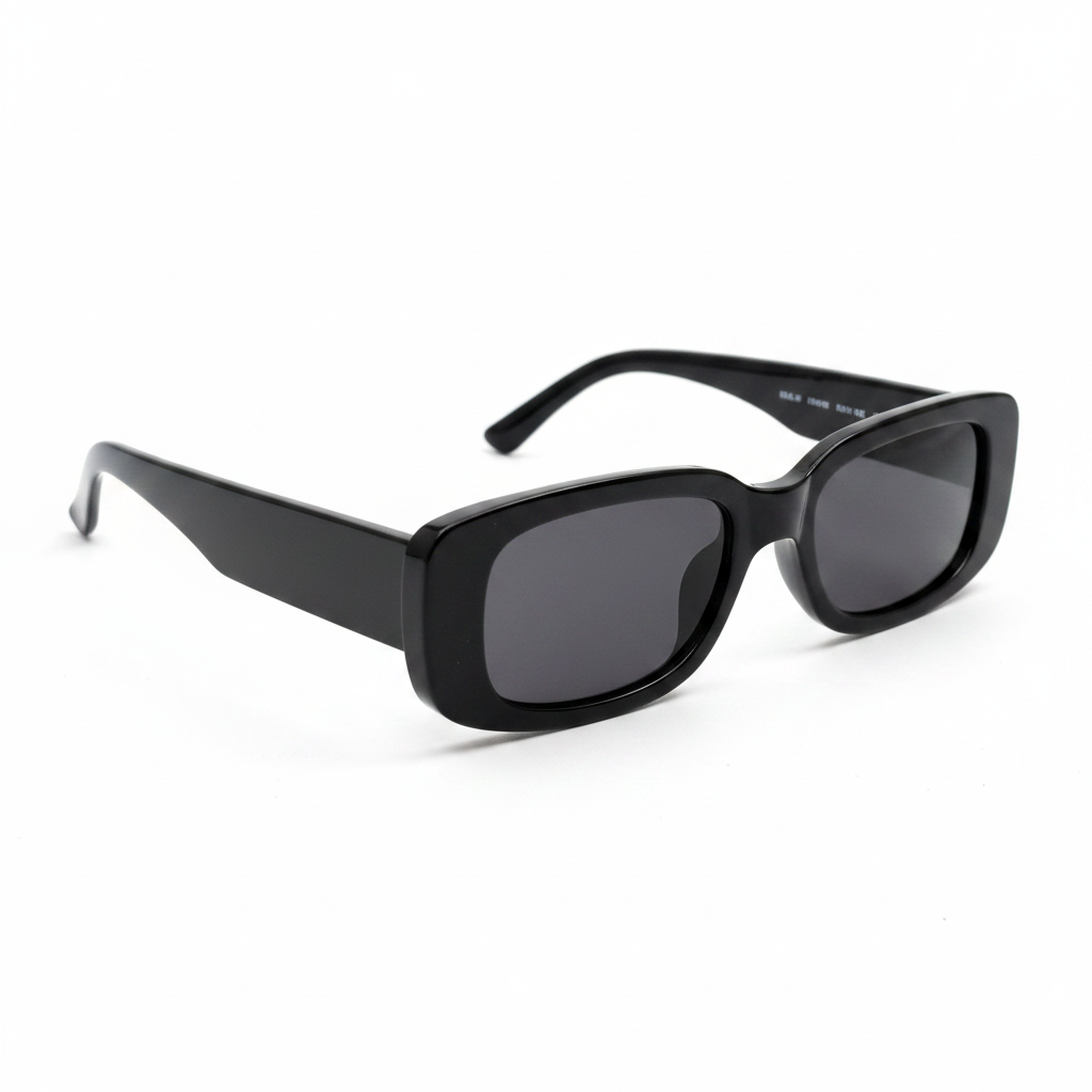 Sunglasses Black Rectangular Retro
