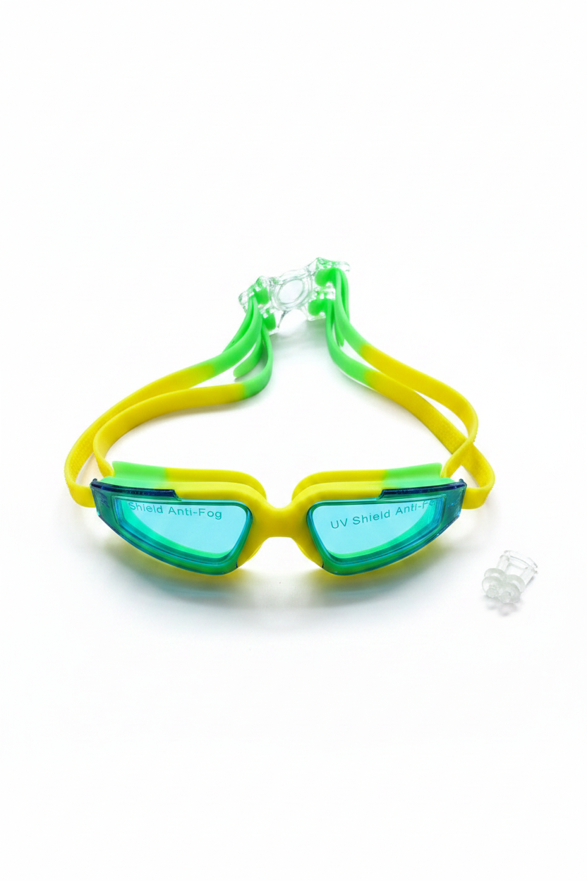 Swim Goggles Flat Lay - White Background