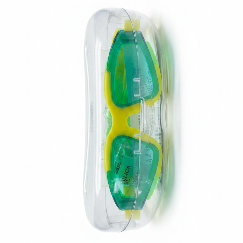 Swim Goggles Green Yellow - White Background