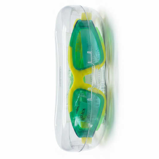Swim Goggles Green Yellow - White Background