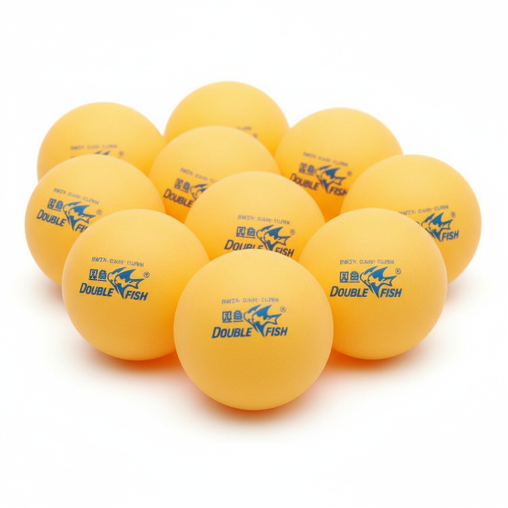 Table tennis balls close-up view