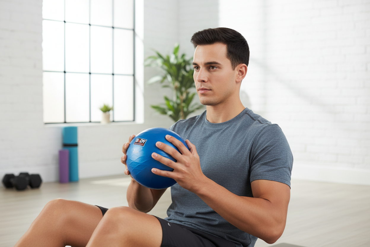 Toning ball exercise with realistic size