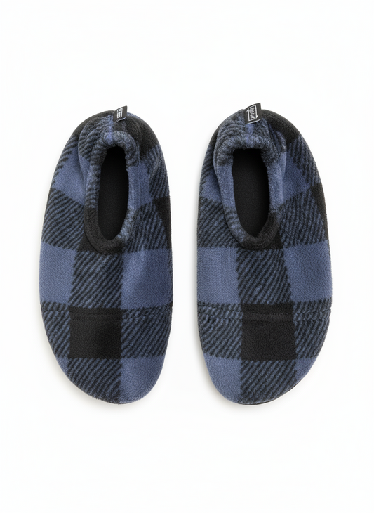 Flexy Slips Fleece Carreau Black/Blue