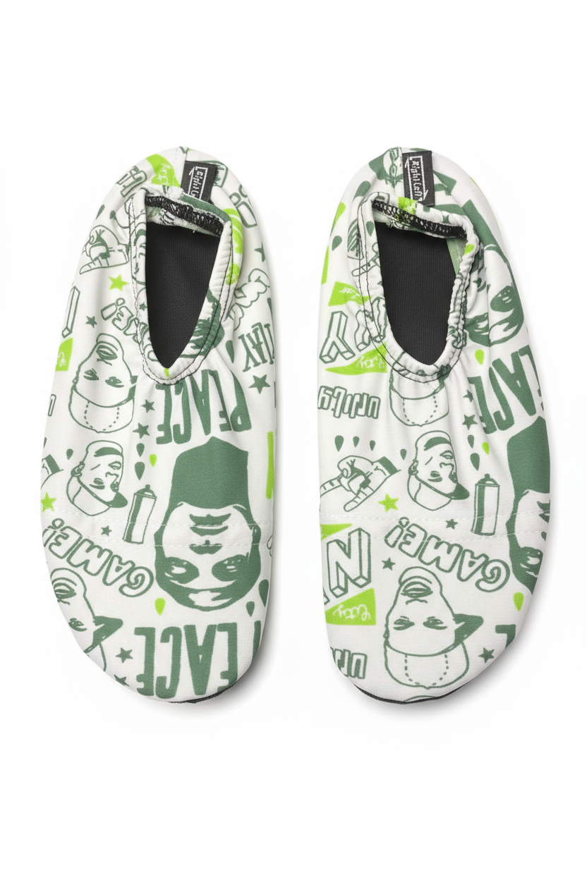 Flexy Slips Lycra Faces Green