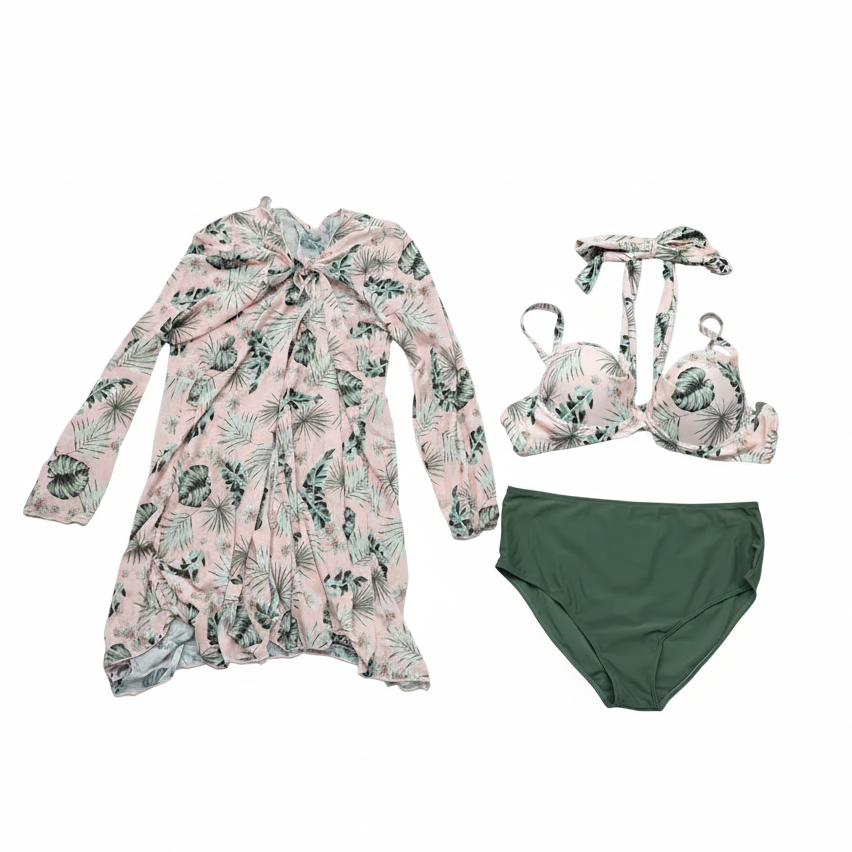 Tropical Swimsuit Set White Background