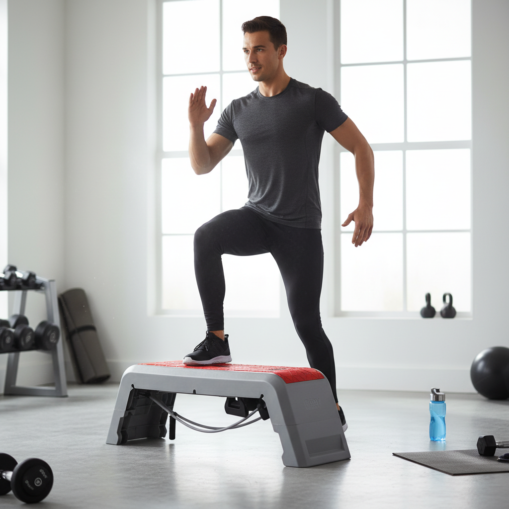 Using bench as step platform for cardio