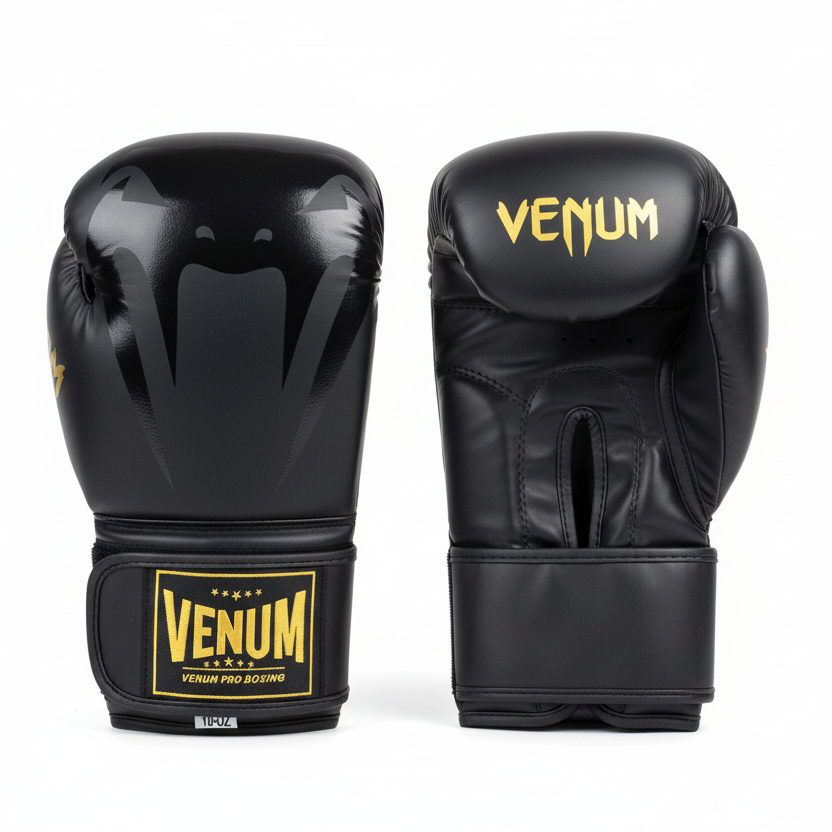 Venum boxing gloves on white background