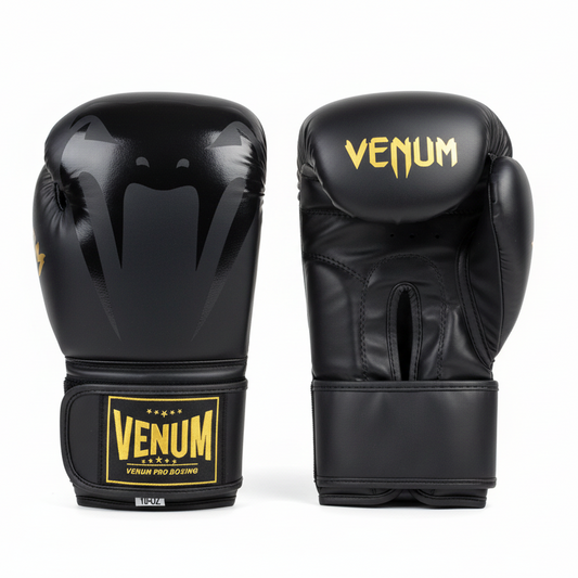 Venum boxing gloves on white background