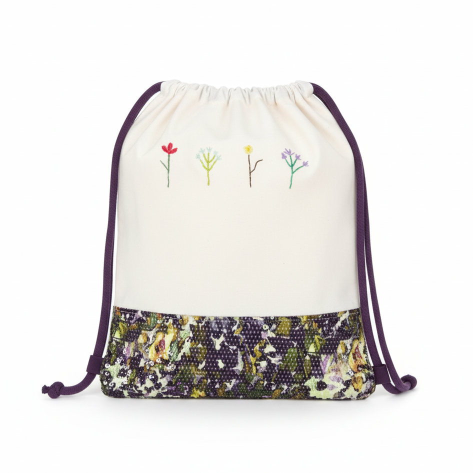Lace Bag White Four Flowers