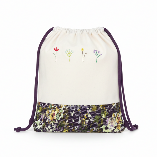 Lace Bag White Four Flowers