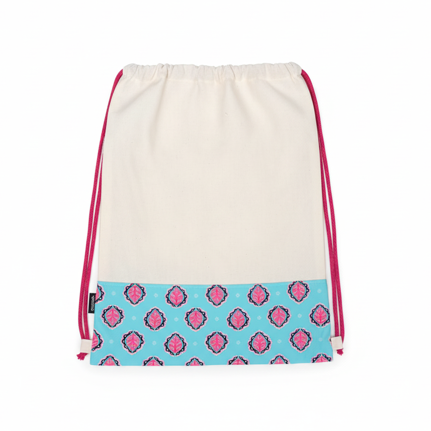 Lace Bag White Medallion Blue
