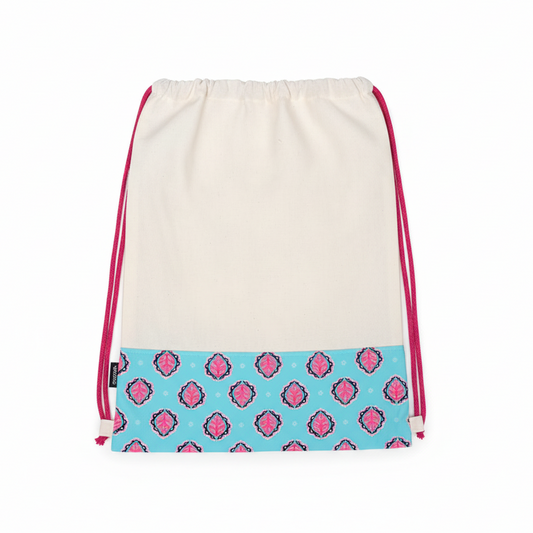 Lace Bag White Medallion Blue