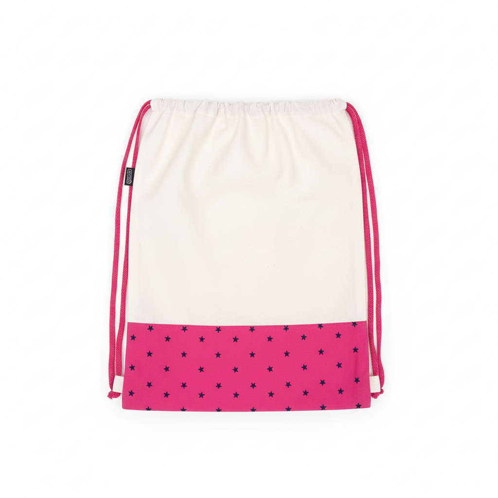 Lace Bag White Stars Fushia