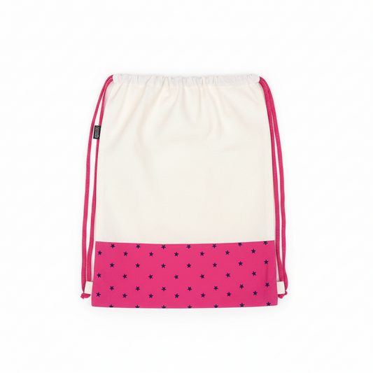 Lace Bag White Stars Fushia