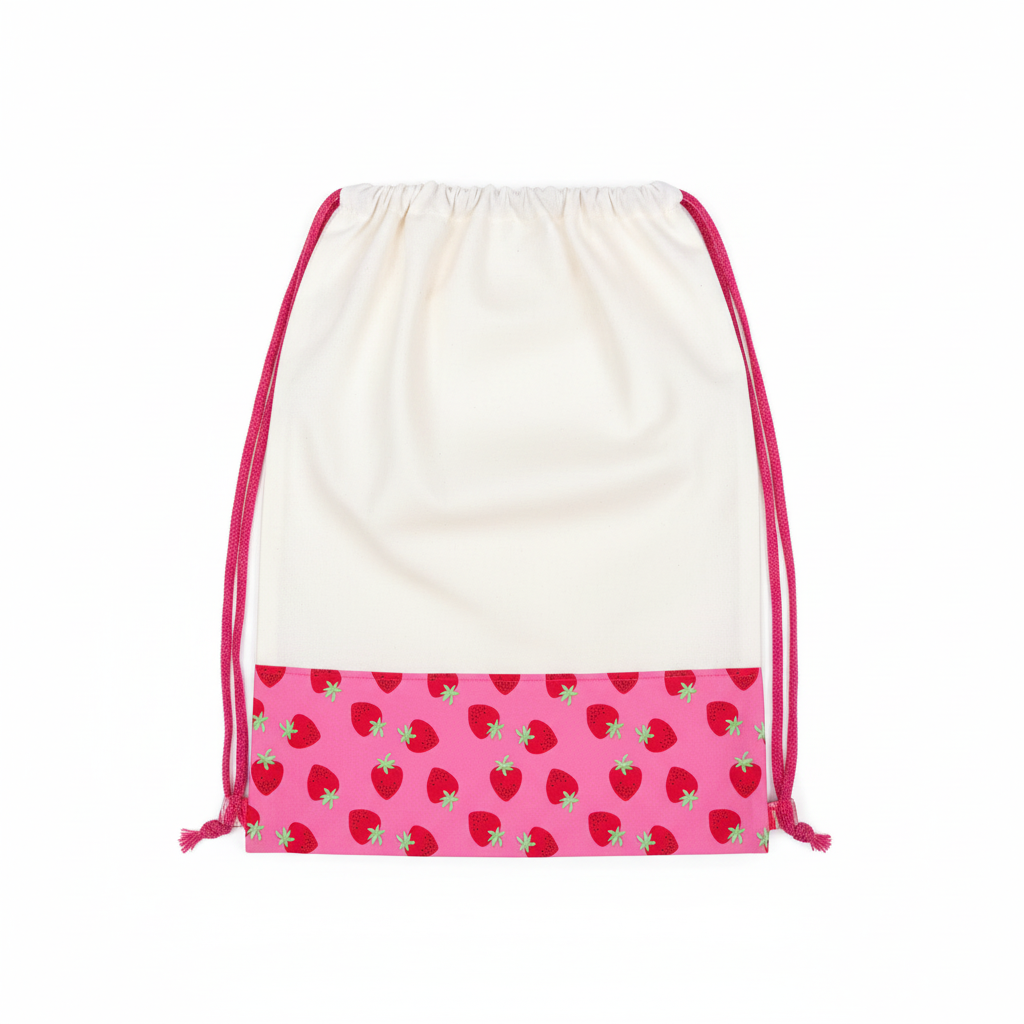 Lace Bag White Strawberry Pink