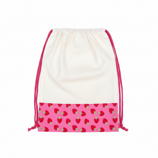 Lace Bag White Strawberry Pink