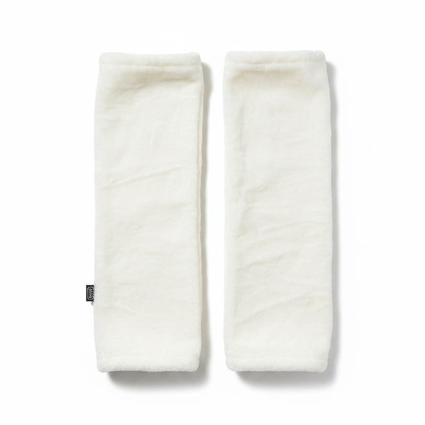 White Fluffy Leg Warmers - White Background