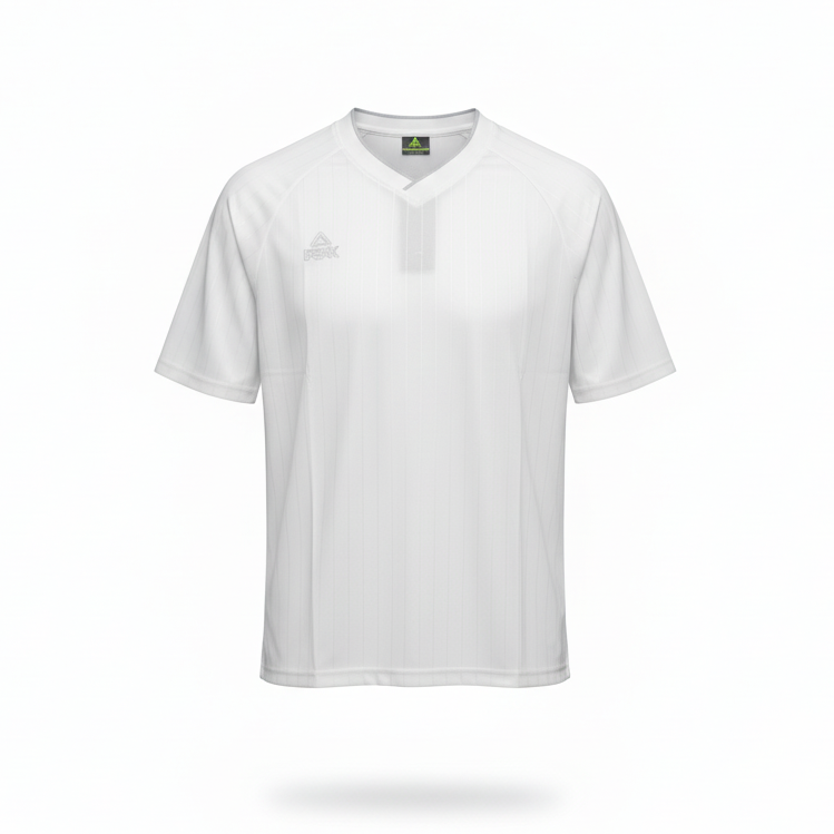 White Peak Pinstripe Jersey - Direct Front View