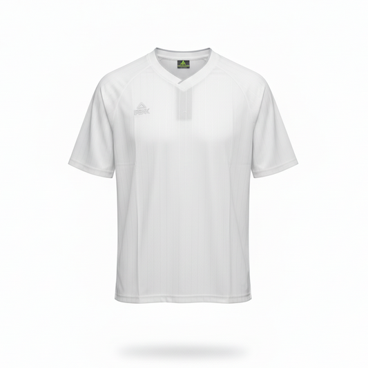 White Peak Pinstripe Jersey - Direct Front View