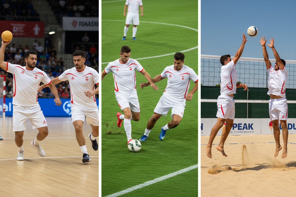 White & Red PEAK Team Uniform – Lifestyle Sports Photo