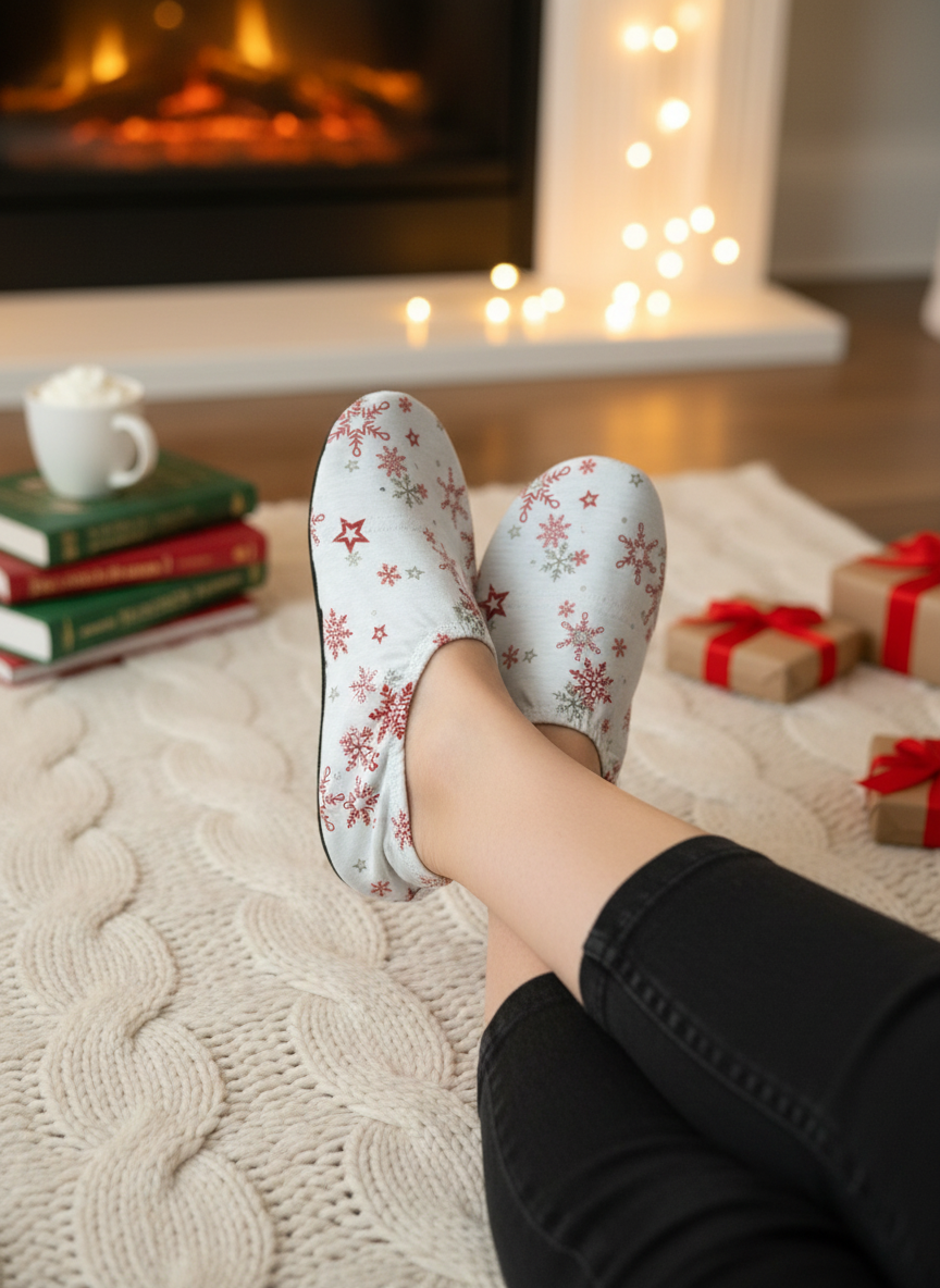 Flexy Slips Lycra Snowflake White