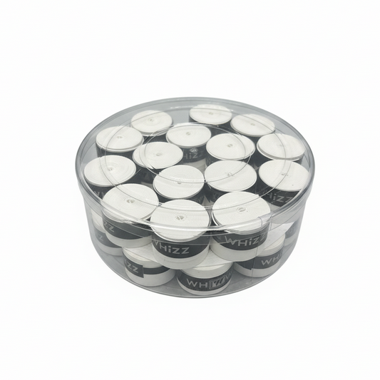 White tennis grip tape container on white background